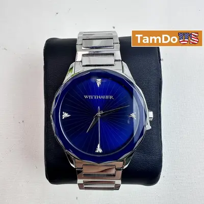 Wittnauer $570 Diamond Accent Men's Watch WN3103 43mm Stainless Steel, Blue Dial at Watches, Parts & Accessories in excellent condition