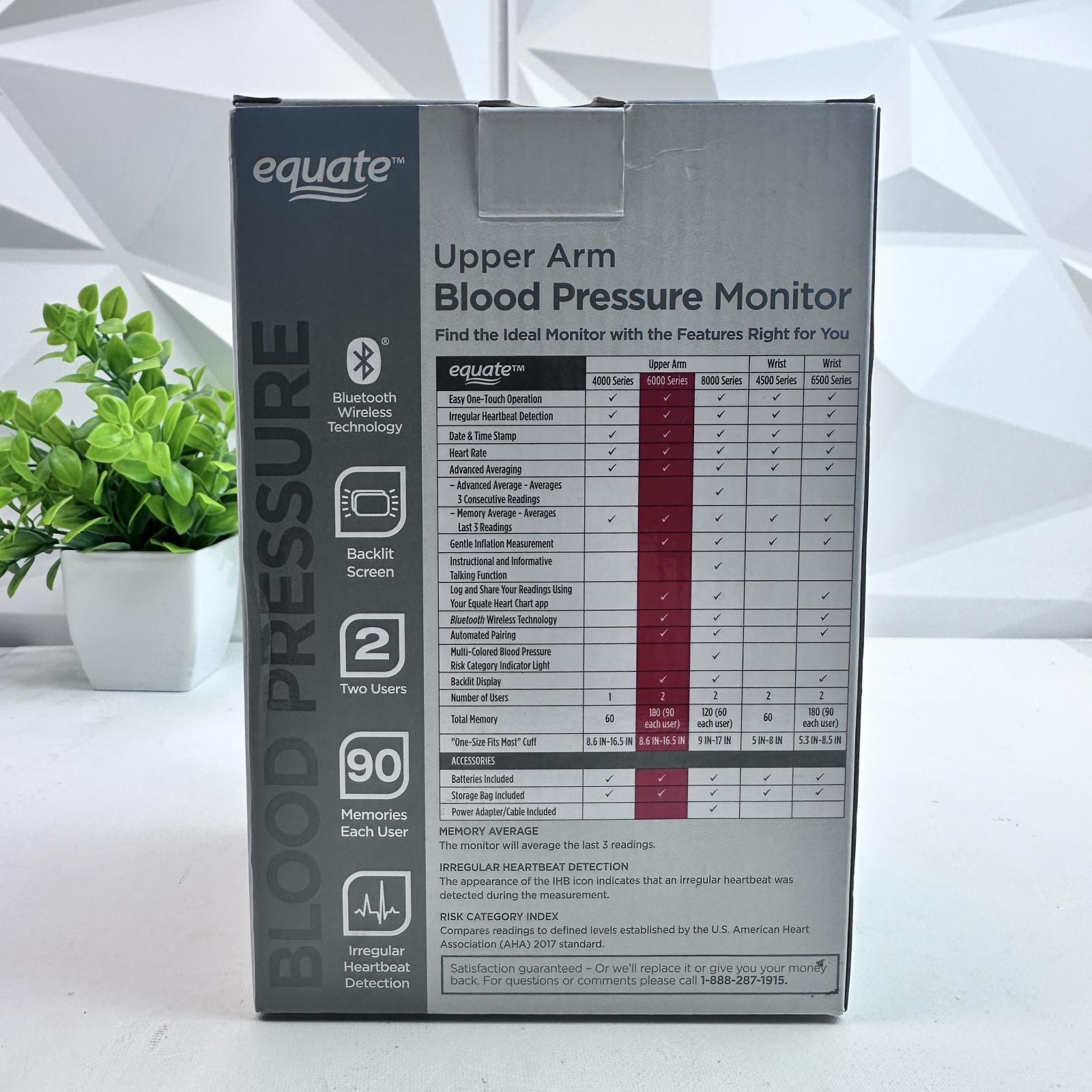 Equate 6000 Series Wireless Upper Arm Blood Pressure Monitor - Photo 10