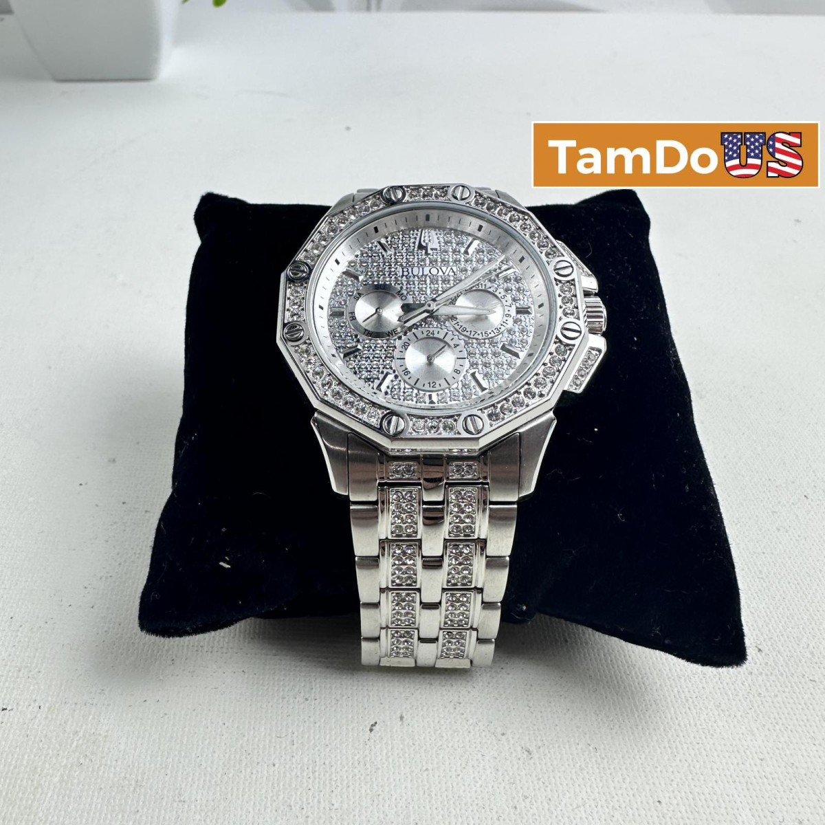 Bulova $650 Octava Men's Watch 96C134, 42mm Stainless Steel, Swarovski Crystals - Photo 1