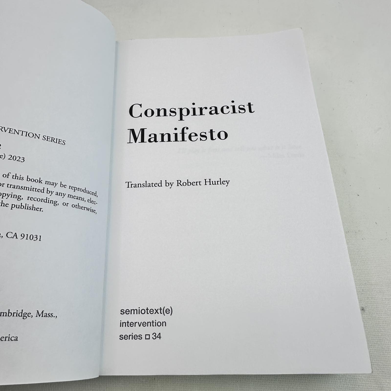 Conspiracist Manifesto by Anonymous, Translated by Robert Hurley – Semiotext(e) - Photo 3