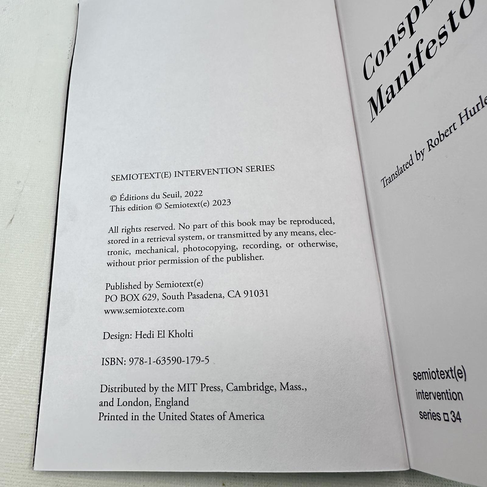 Conspiracist Manifesto by Anonymous, Translated by Robert Hurley – Semiotext(e) - Photo 4