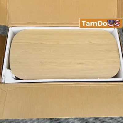 Modern Rectangular Wood Dining Table – Natural Finish, 150cm at Furniture in new_open_box condition