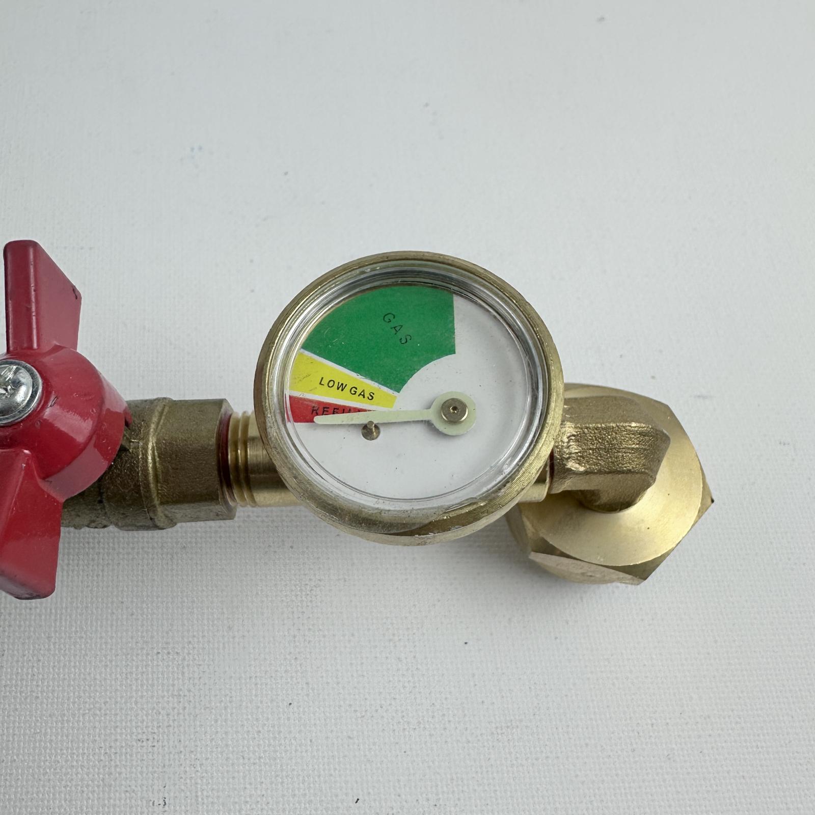 Propane Tank Gas Gauge Regulator Adapter w/ Shut-Off Valve & Pressure Meter - Photo 5