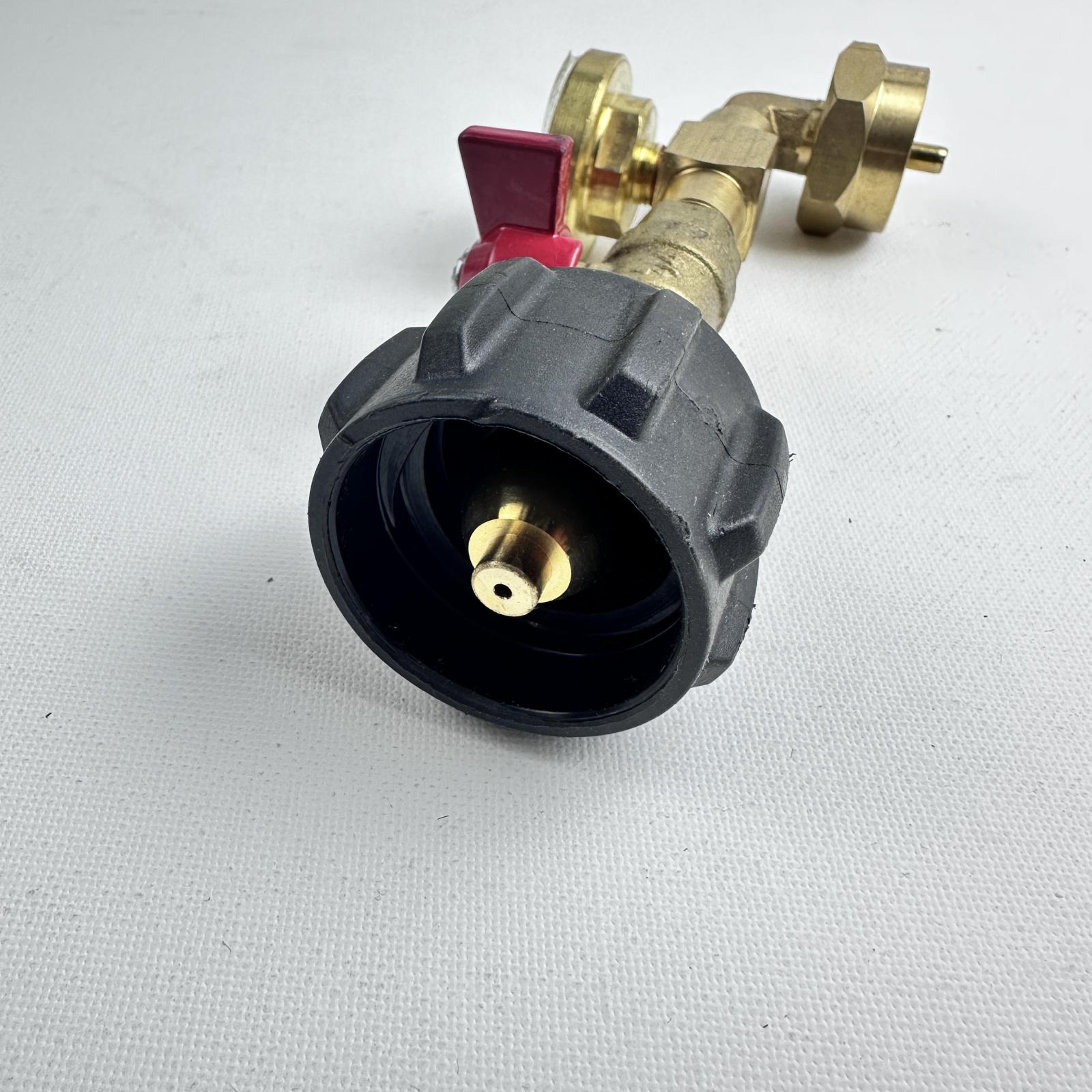 Propane Tank Gas Gauge Regulator Adapter w/ Shut-Off Valve & Pressure Meter - Photo 7