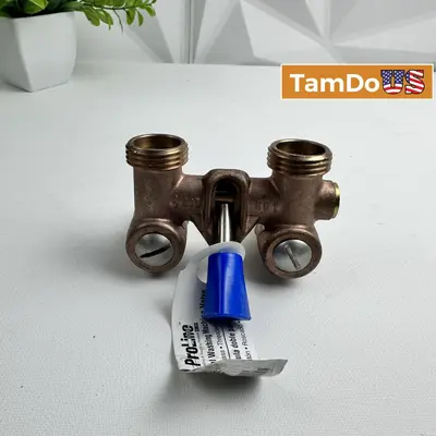 ProLine Series Dual Washing Machine Valve Brass Threaded 125 PSI at Hydraulics, Pneumatics & Plumbing in new condition