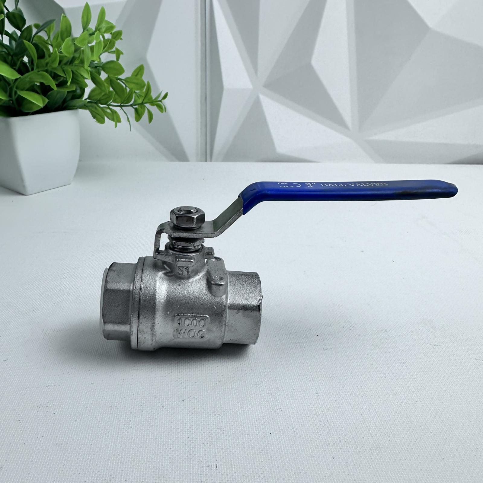3/4" Stainless Steel Full Port Ball Valve, 1000 WOG Heavy Duty - Photo 2
