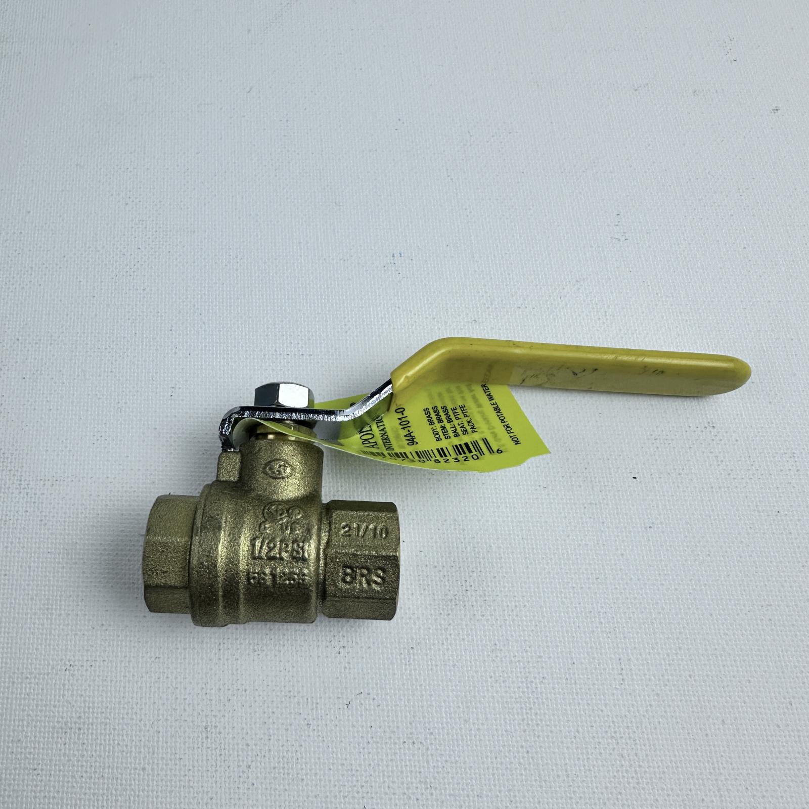 Apollo 94A-101-01 Brass Ball Valve 1/4" NPT Female Full Port PTFE Seat - Photo 2