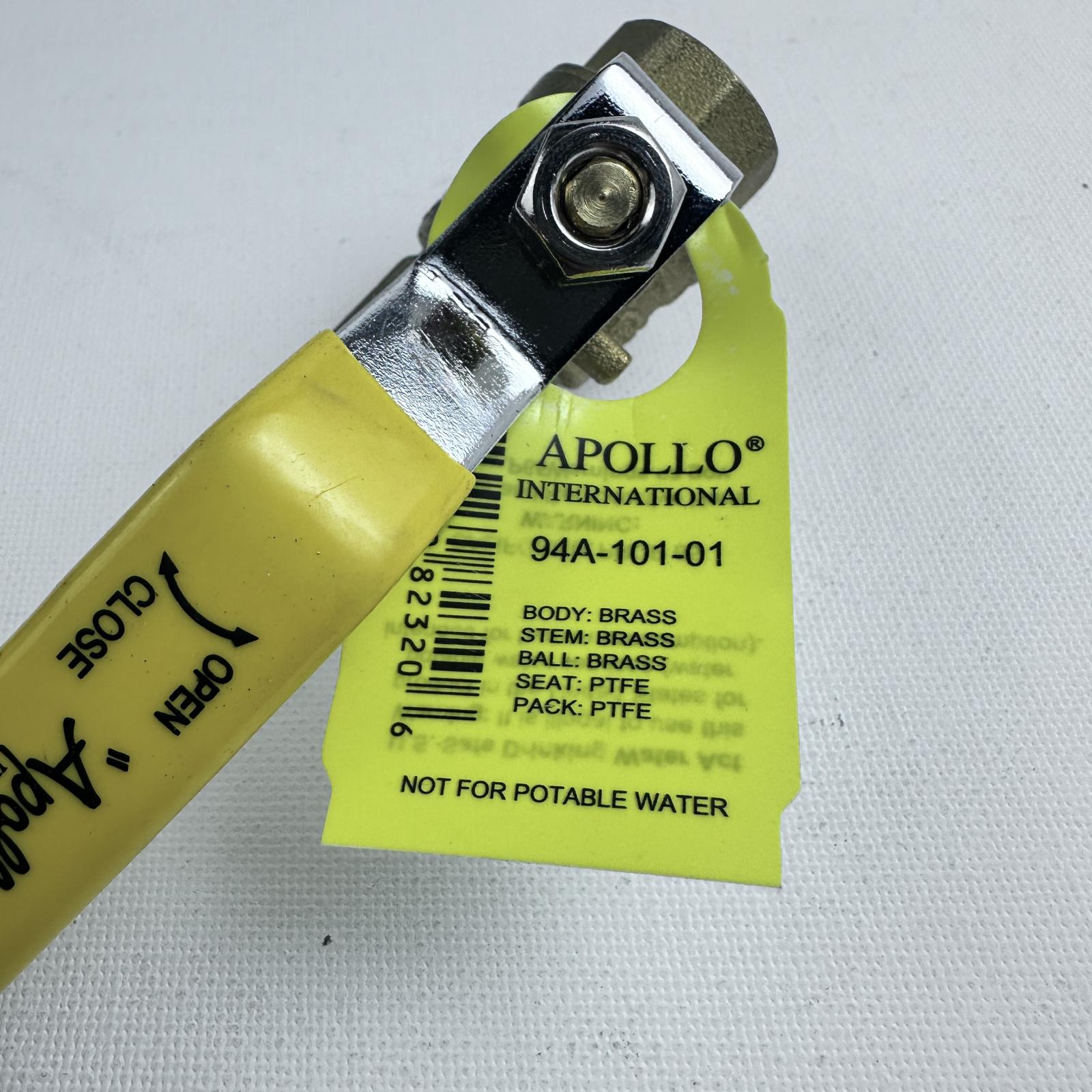 Apollo 94A-101-01 Brass Ball Valve 1/4" NPT Female Full Port PTFE Seat - Photo 4