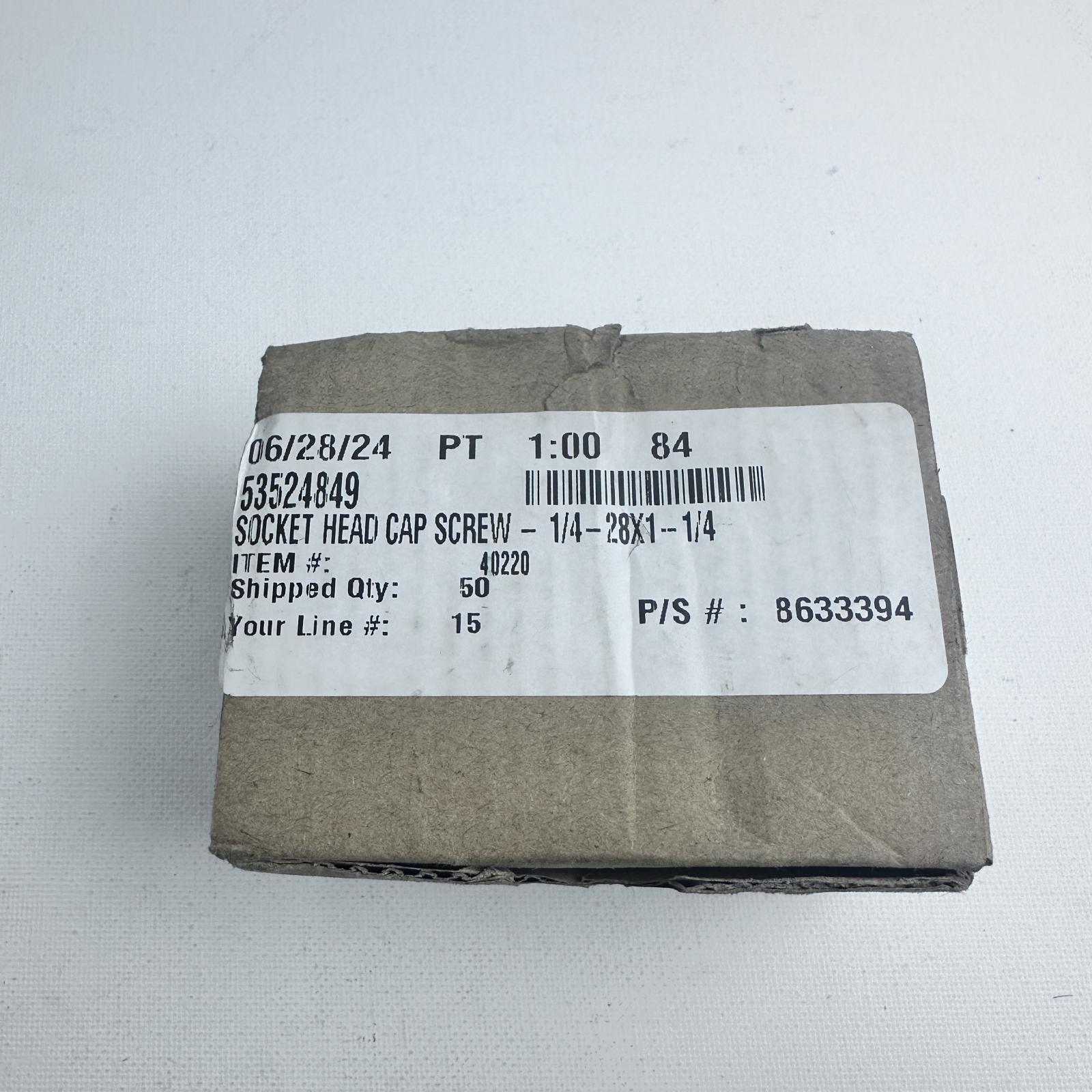 Socket Head Cap Screw 1/4"-28 x 1-1/4" Alloy Steel (Qty 50) - Photo 2