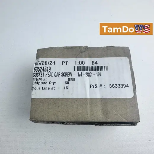 Socket Head Cap Screw 1/4"-28 x 1-1/4" Alloy Steel (Qty 50) at TamDoUS Taylorsville