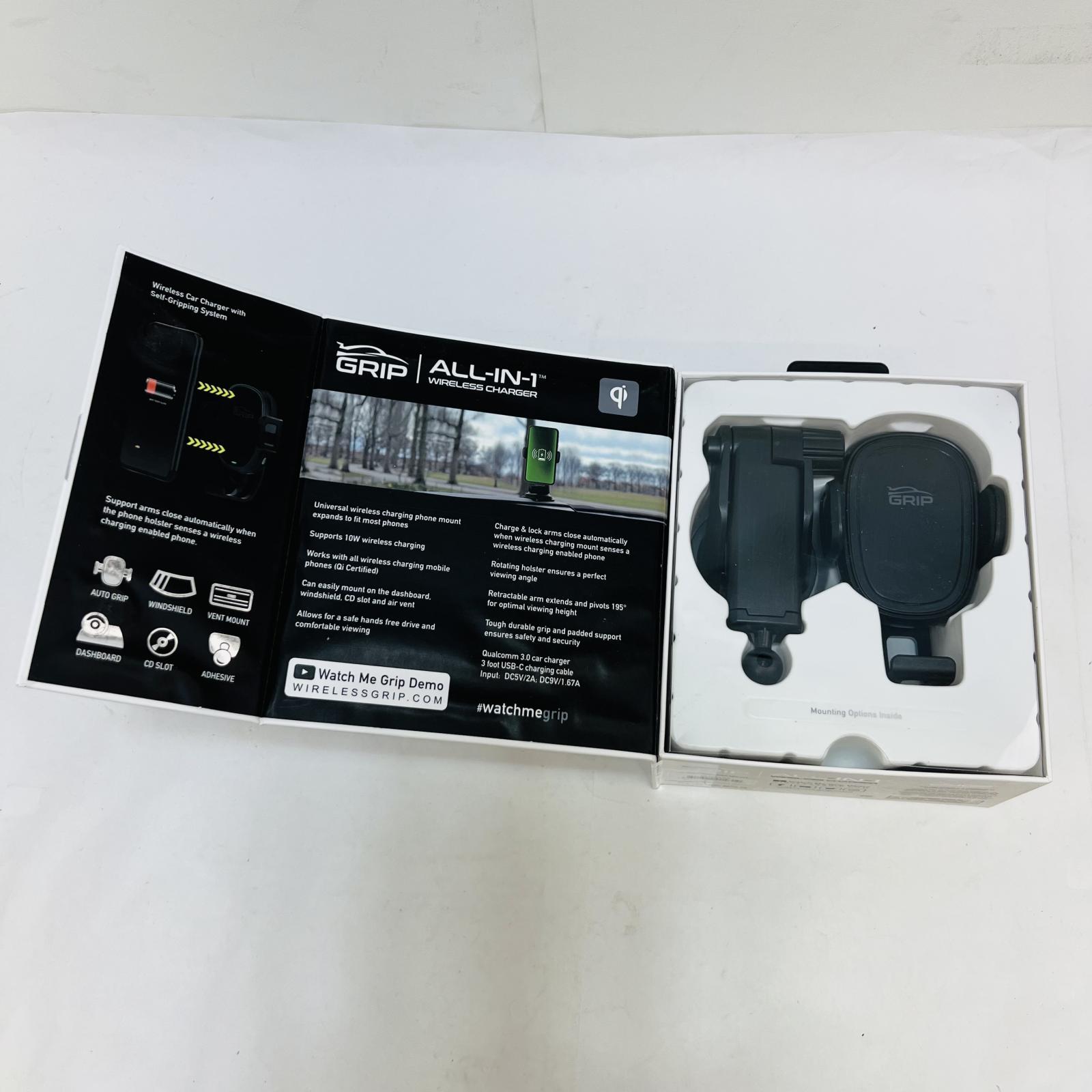 PureGear Grip All-In-1 Wireless Car Charger Mount 10W Qi Fast Charging - Photo 8