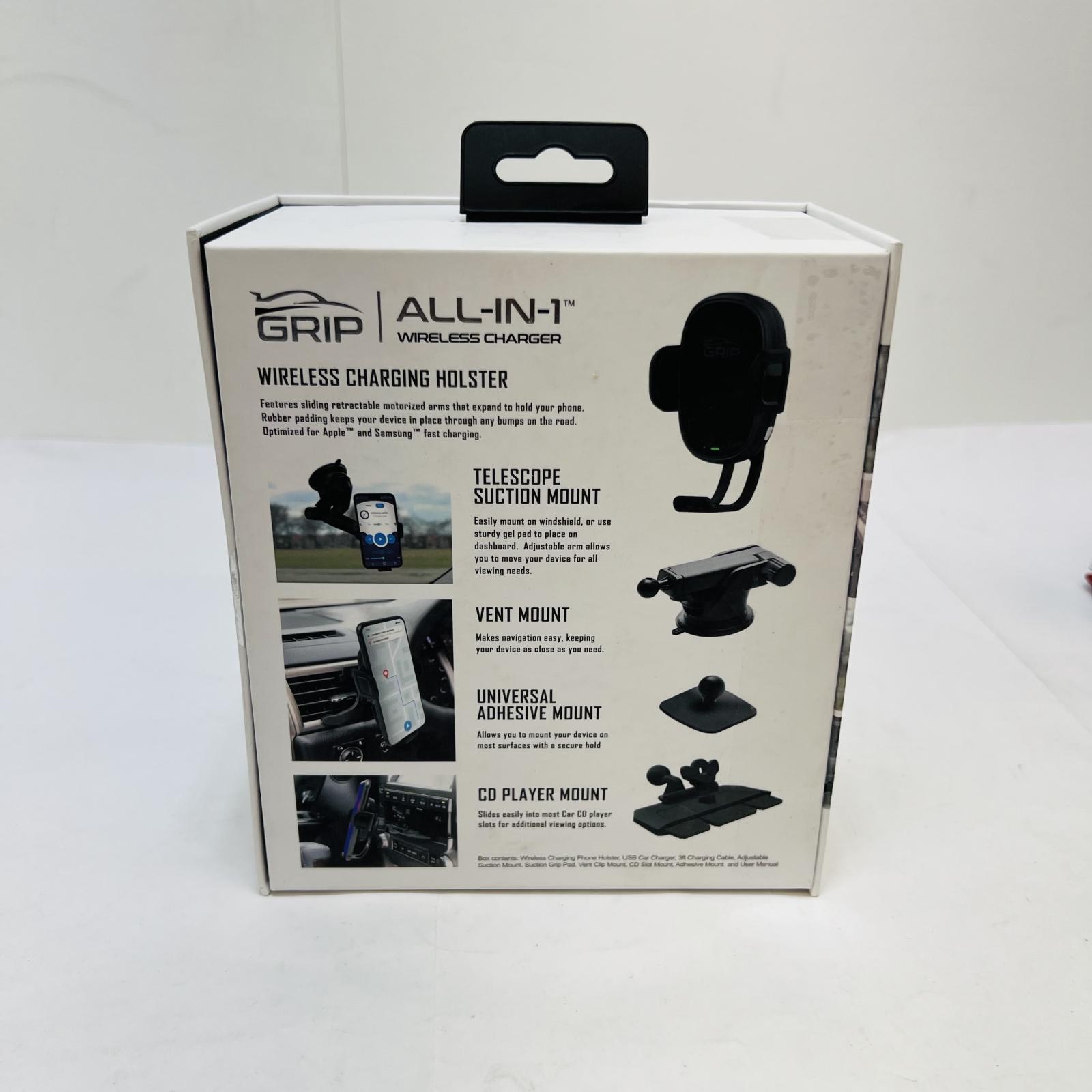 PureGear Grip All-In-1 Wireless Car Charger Mount 10W Qi Fast Charging - Photo 7