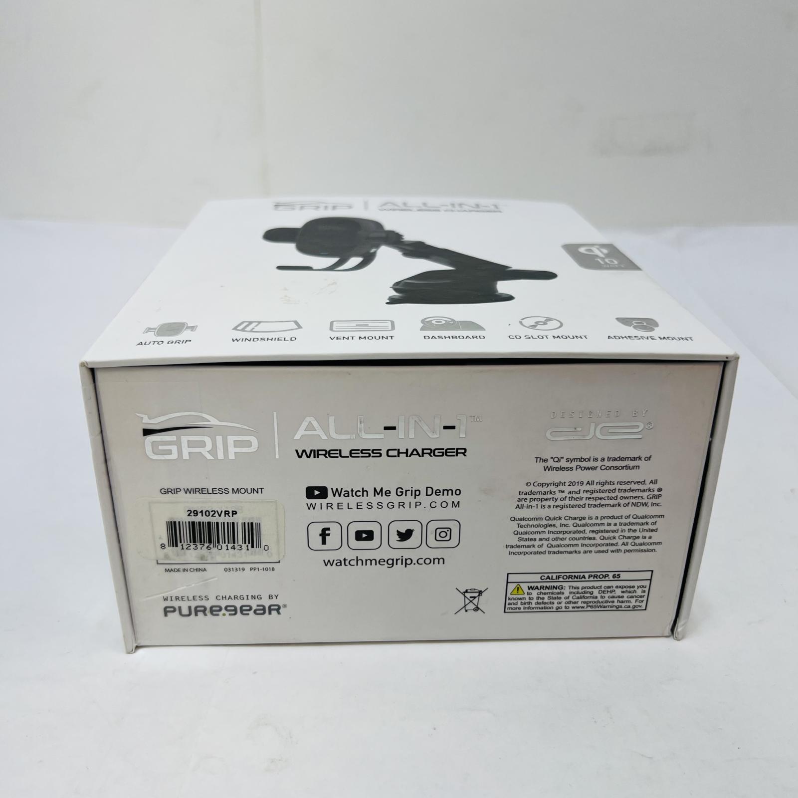 PureGear Grip All-In-1 Wireless Car Charger Mount 10W Qi Fast Charging - Photo 6