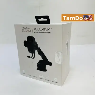 PureGear Grip All-In-1 Wireless Car Charger Mount 10W Qi Fast Charging at Cell Phone Accessories in new_open_box condition