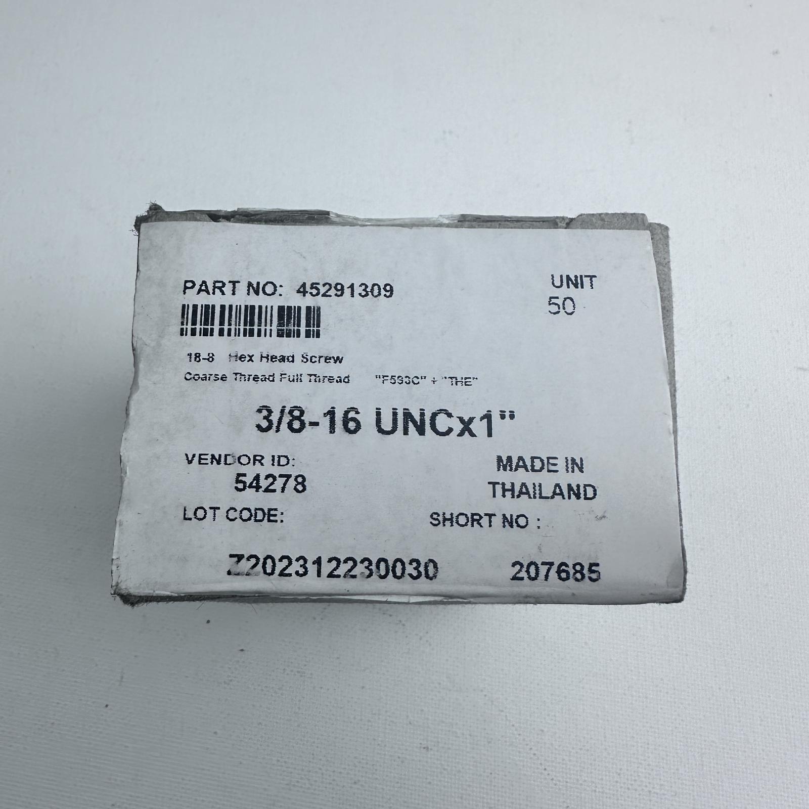 3/8-16 UNC x 1" Stainless Steel Hex Head Screws (Box of 50) - Photo 2