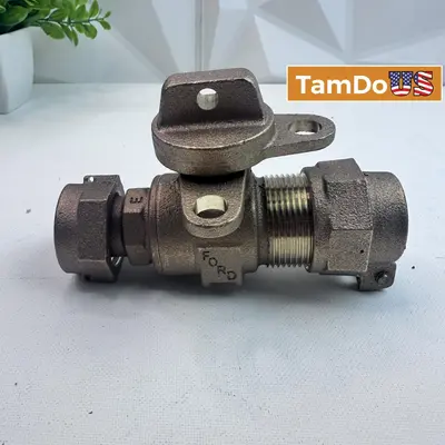 Ford Meter Box 3/4" NL Brass Ball Corporation Stop Valve CTS Compression at Hydraulics, Pneumatics & Plumbing in new condition