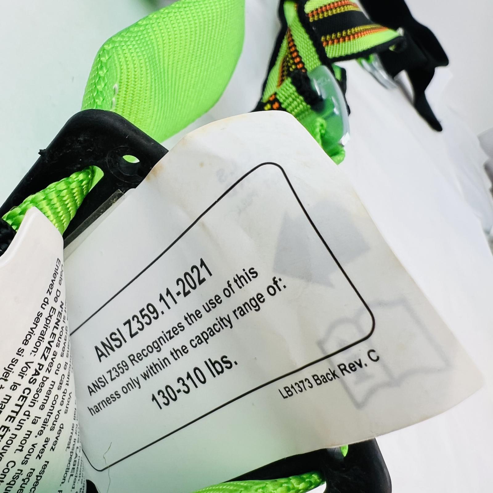 Miller Full Body Safety Harness ANSI Z359.11-2021, 130–310 lbs, Green/Black - Photo 4