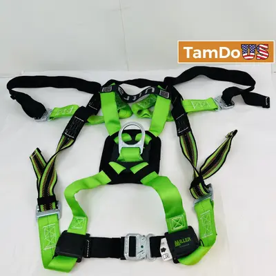 Miller Full Body Safety Harness ANSI Z359.11-2021, 130–310 lbs, Green/Black at Safety & Security Equipment in new_open_box condition