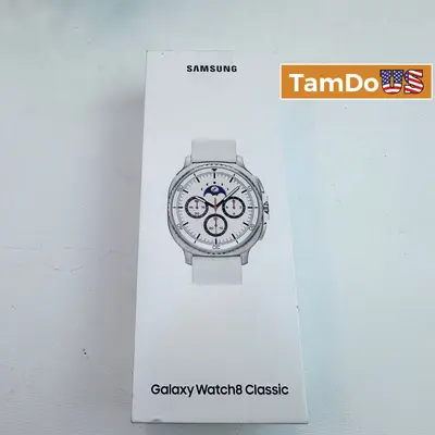 Samsung - Galaxy Watch 8 Classic Stainless Steel Smartwatch 46mm BT White (2025) at Smart Watches in excellent condition