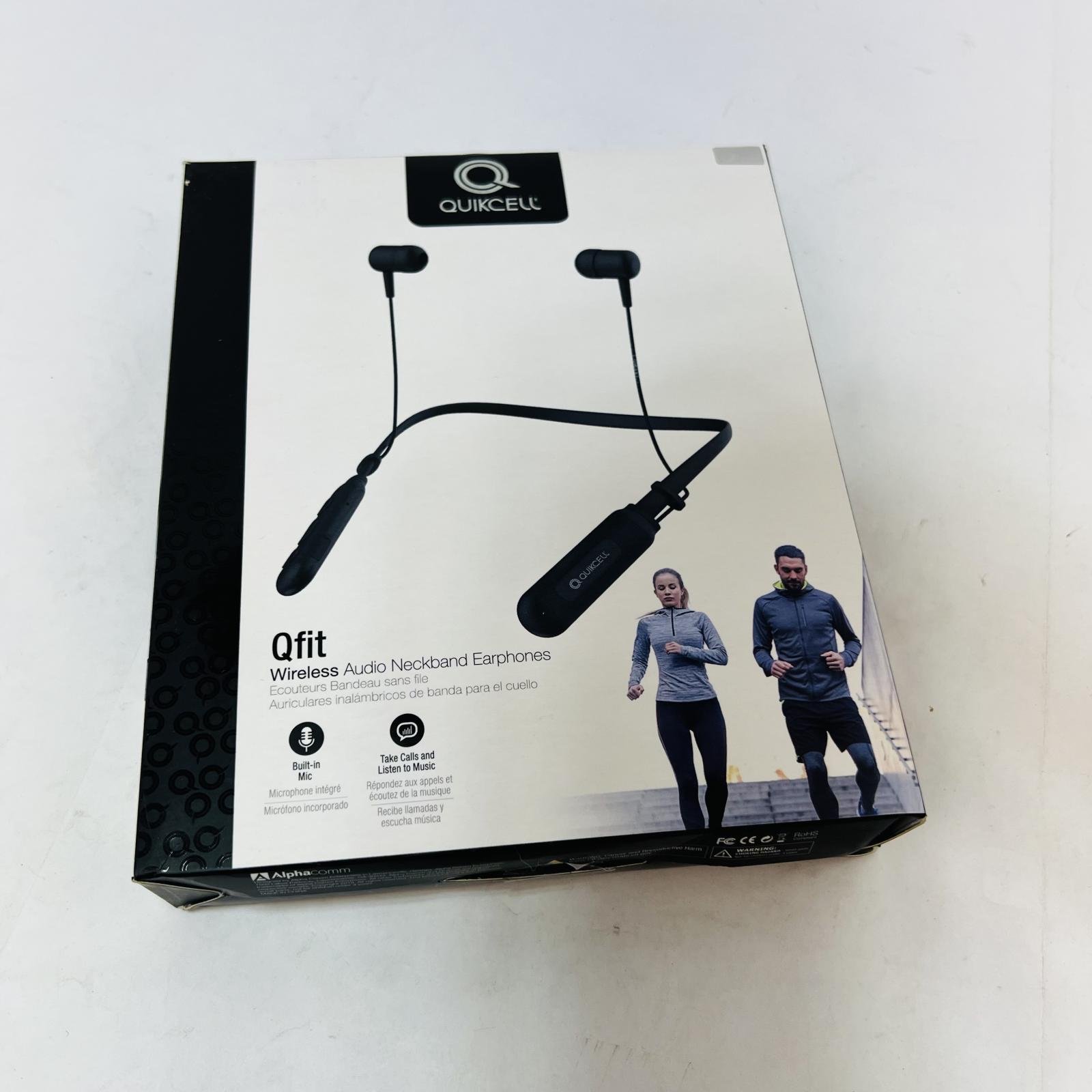 Quikcell Qfit Wireless Neckband Earphones, Built-In Mic, Black - Photo 2