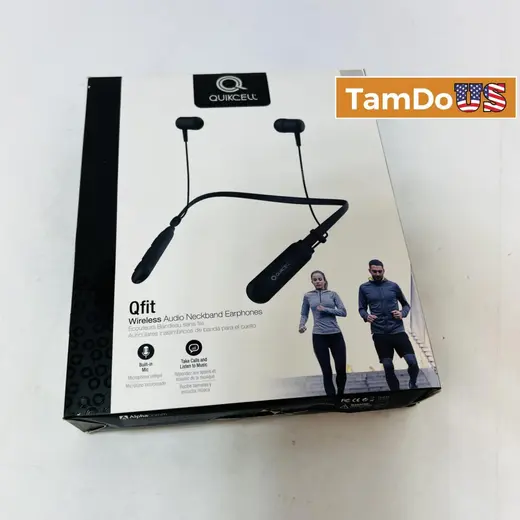 Quikcell Qfit Wireless Neckband Earphones, Built-In Mic, Black at TamDoUS Taylorsville