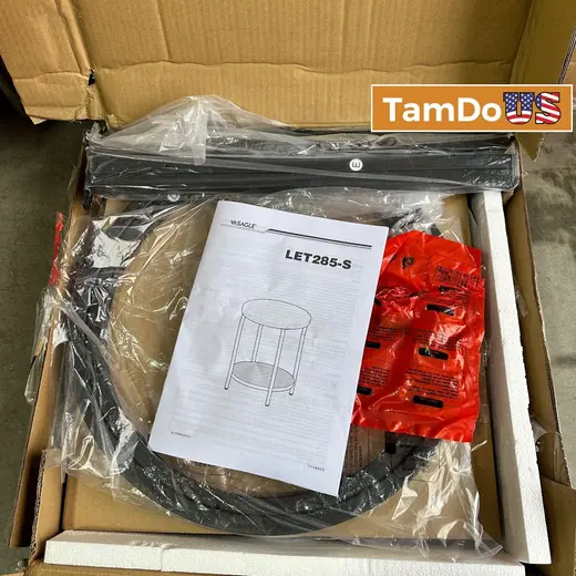 VASAGLE LET285-S Round Side Table, 2-Tier Metal Frame Small End Table at TamDoUS Taylorsville