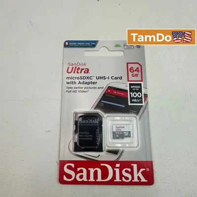 SanDisk Ultra 64GB microSDXC UHS-I Card w/ Adapter at Drives, Storage & Blank Media in new condition