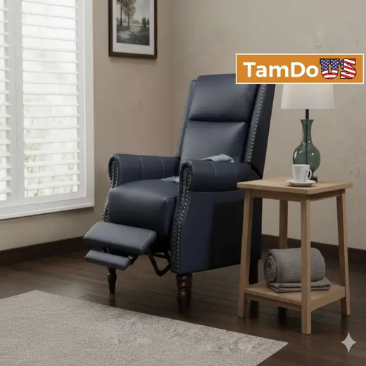 Midnight Blue Recliner Armchair, Nailhead Trim, Comfortable Lounge Chair (SN-014) at TamDoUS Taylorsville