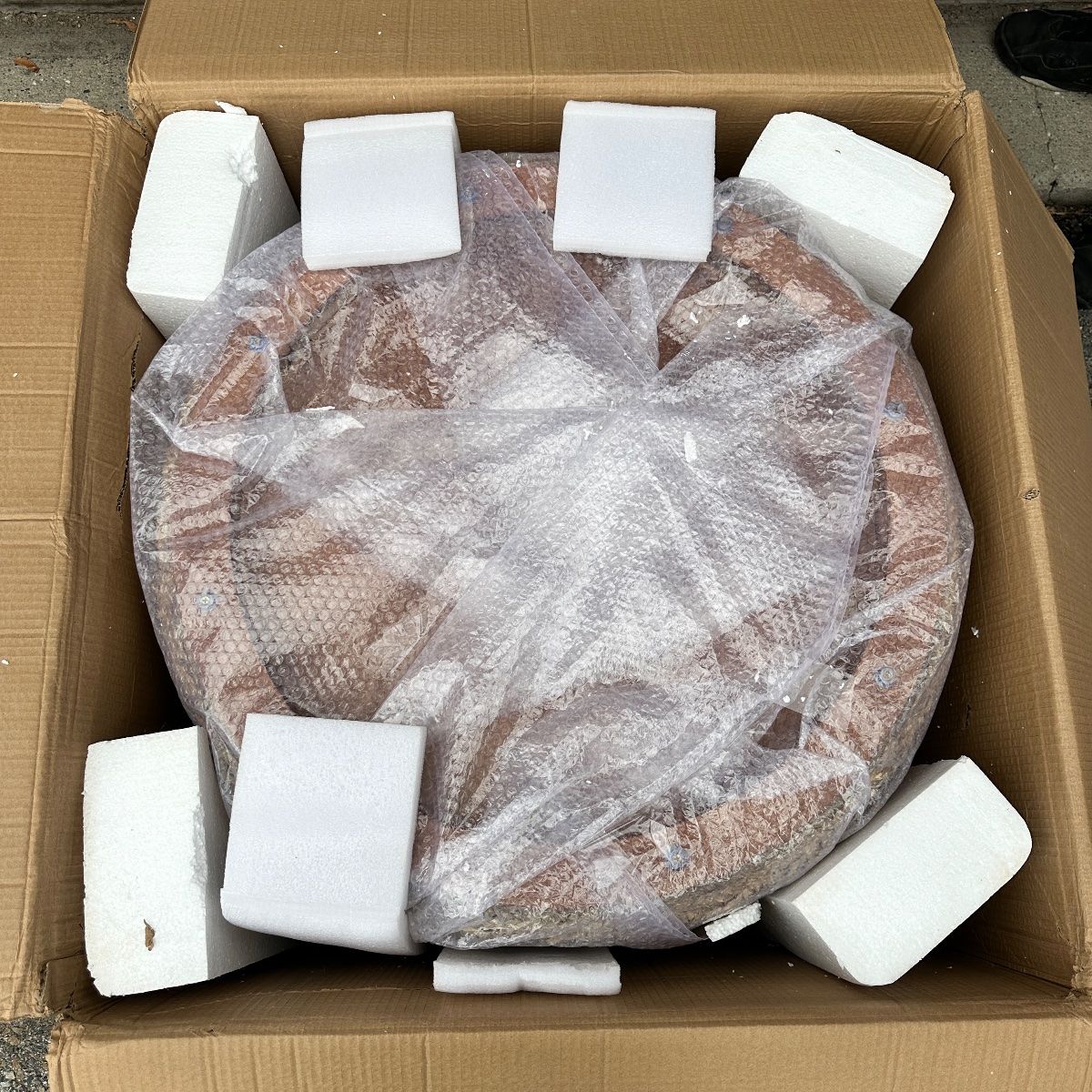 Round Woven Natural Fiber Coffee Table, 31.5" Walnut Top, Modern Boho - Photo 12