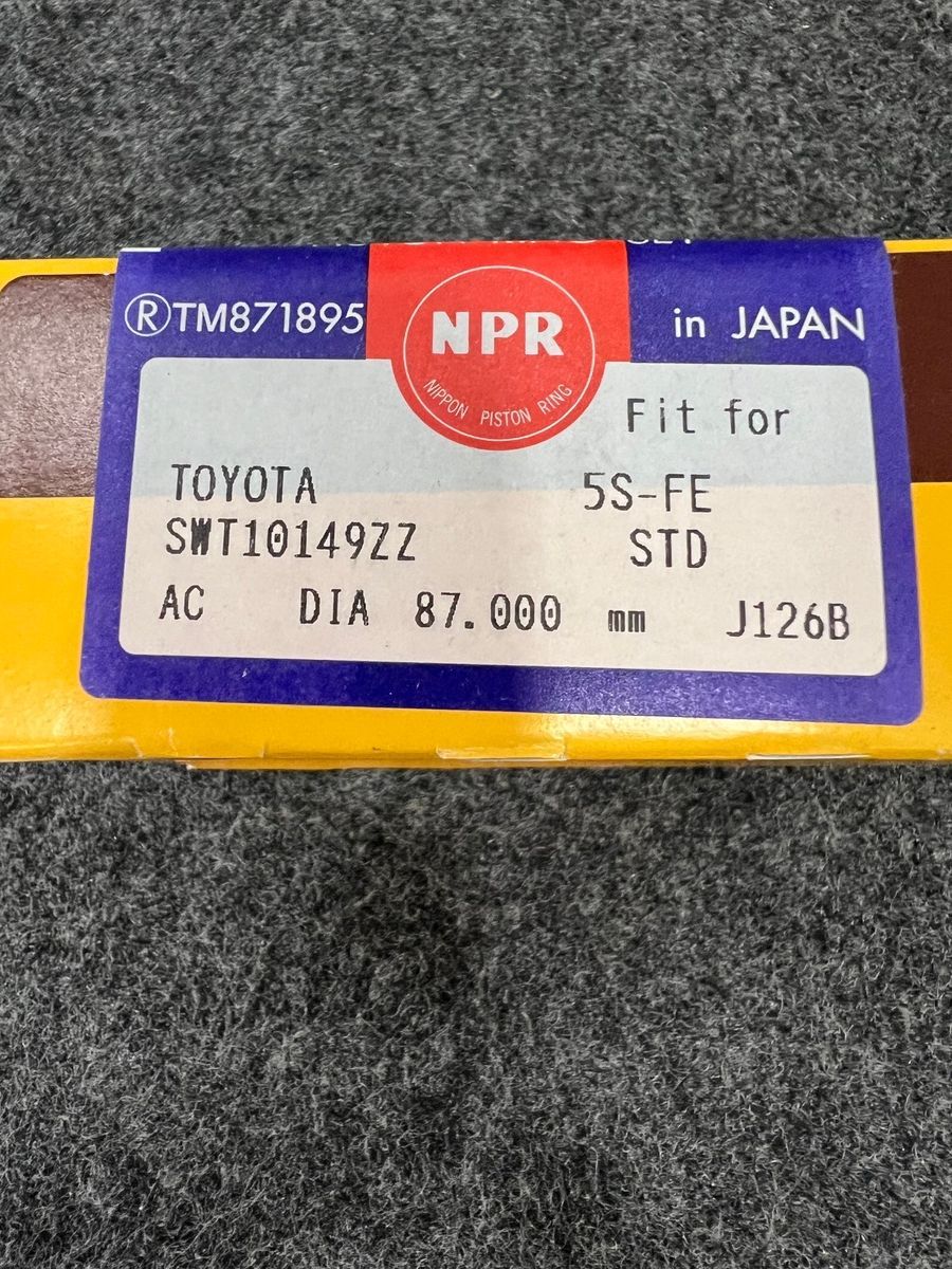 NPR Piston Ring Set STD for Toyota 5S-FE Engine, 87mm - Photo 10