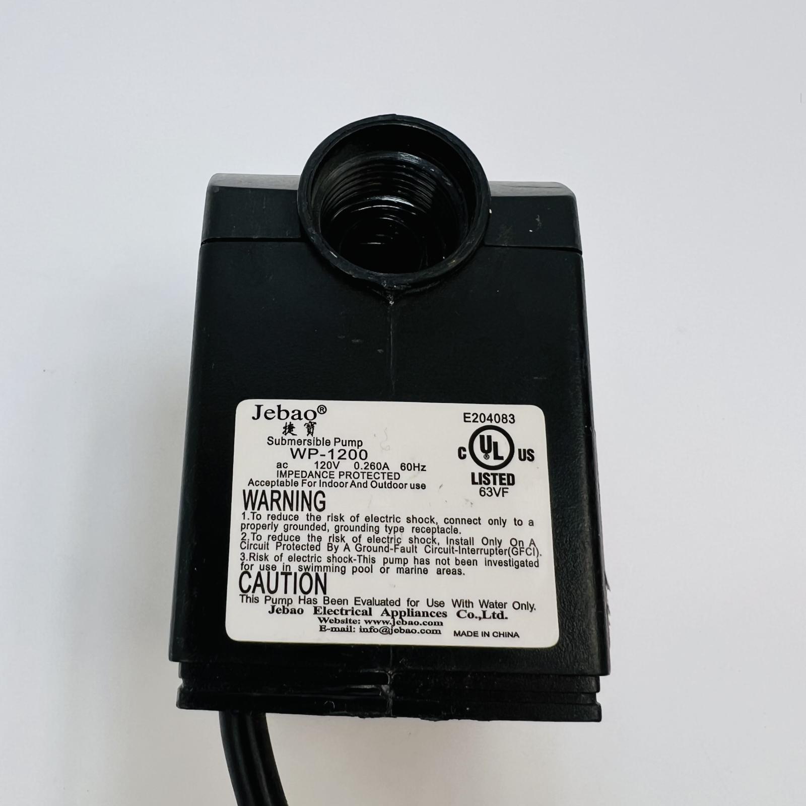 Jebao WP-1200 Submersible Pump 120V 0.26A - Photo 4
