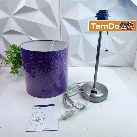 LT2024 Table Lamp with Charging Outlet – Purple Shade at TamDoUS Taylorsville