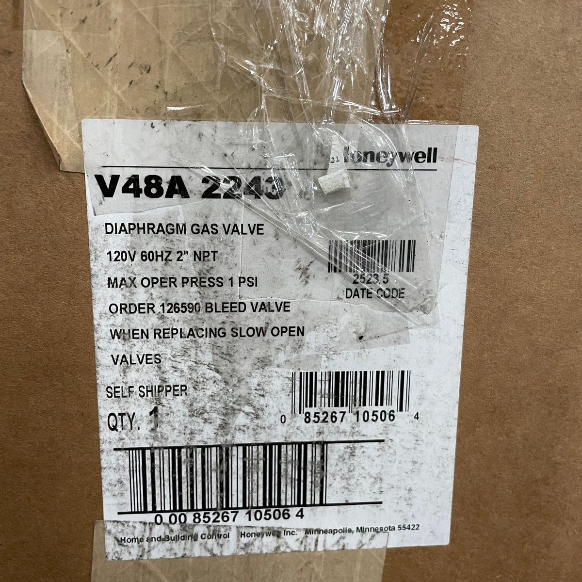 Honeywell V48A 2243 Diaphragm Gas Valve 120V 2" NPT - Photo 5