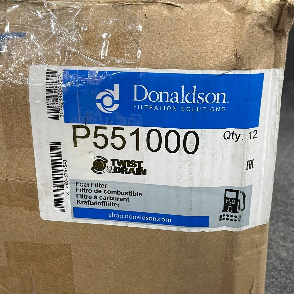 Donaldson P551000 Fuel Filter Water Separator Twist & Drain OEM FOR Diesel (12-Pack) - Photo 10