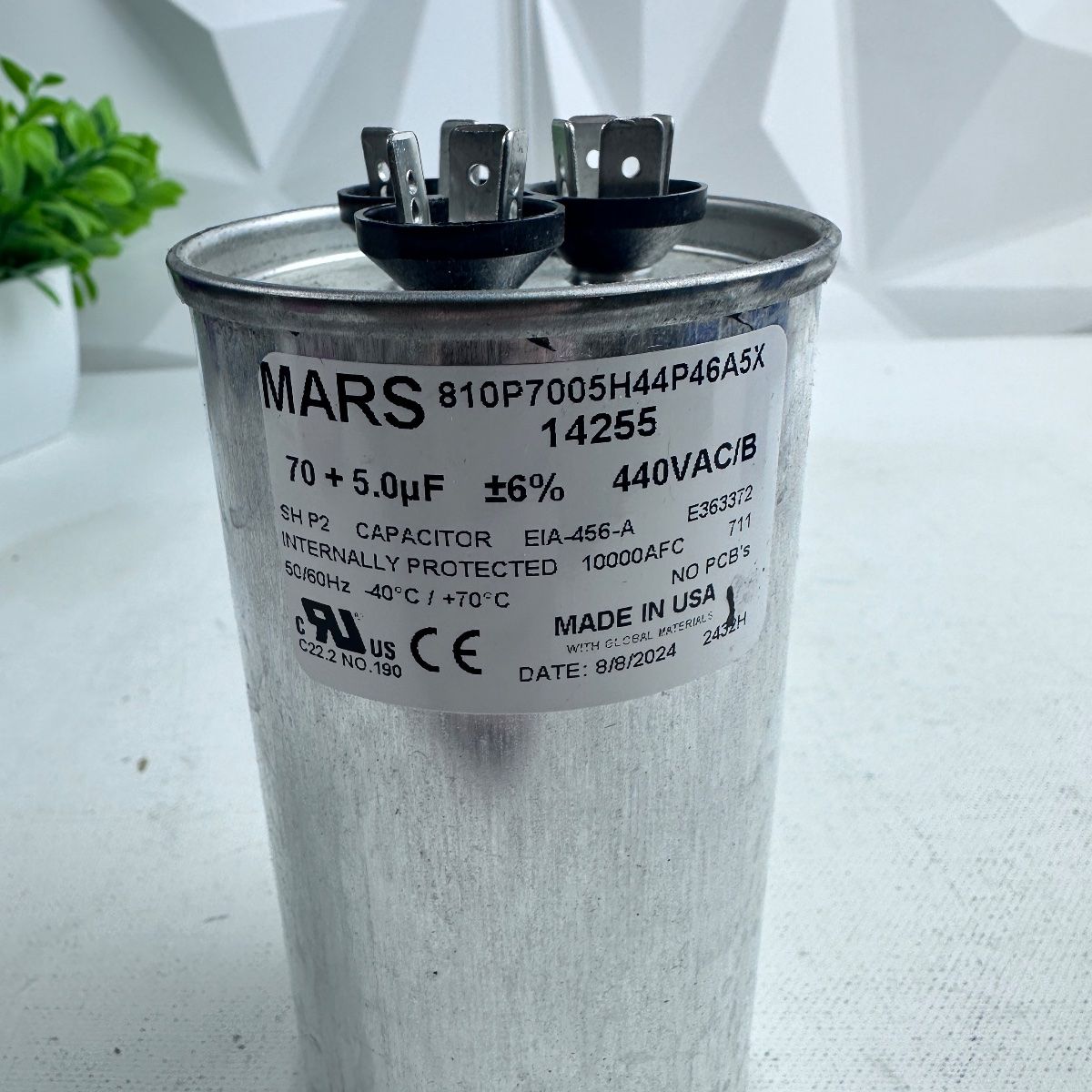Mars 14255 Dual Run Capacitor 70+5 µF 440VAC - Photo 4