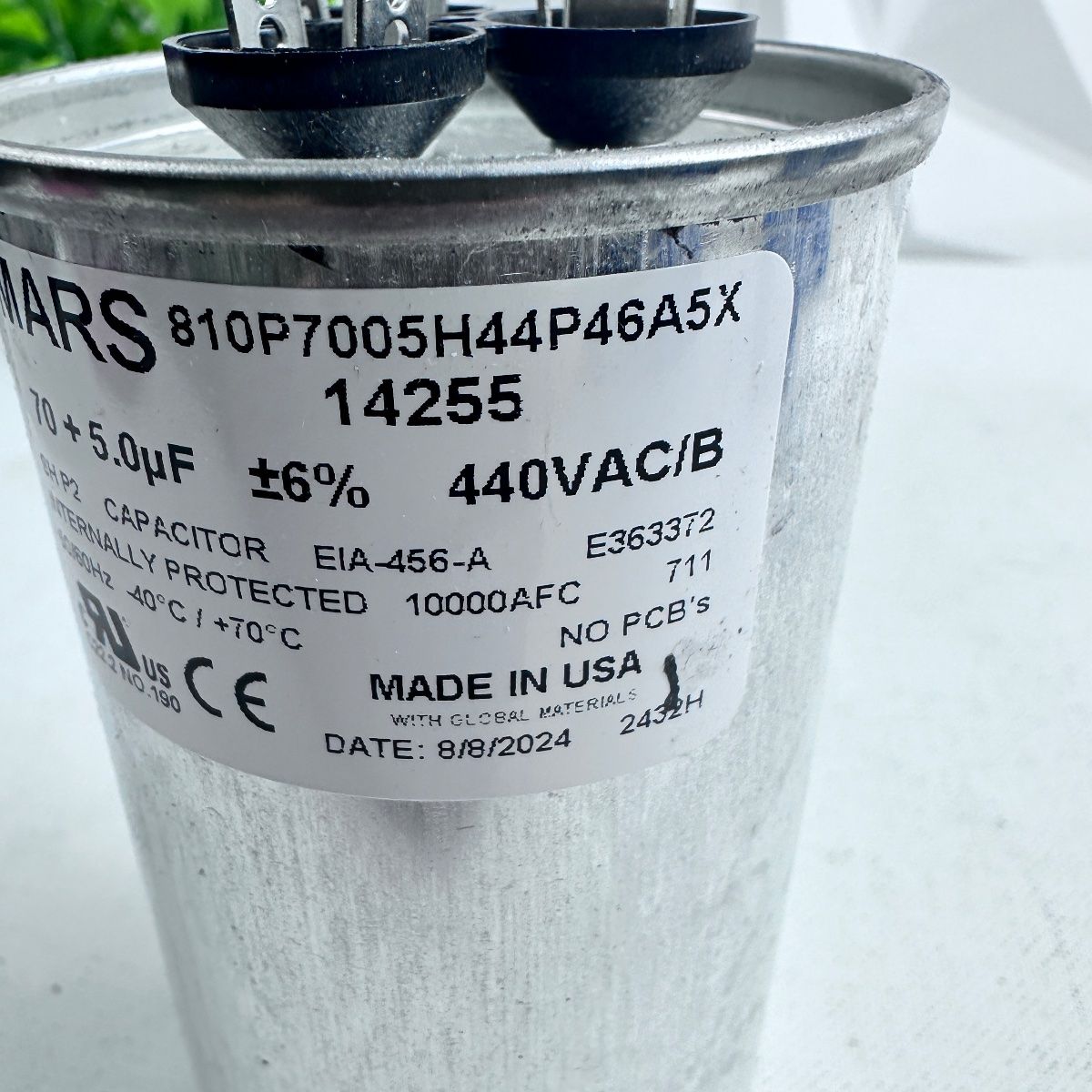 Mars 14255 Dual Run Capacitor 70+5 µF 440VAC - Photo 5