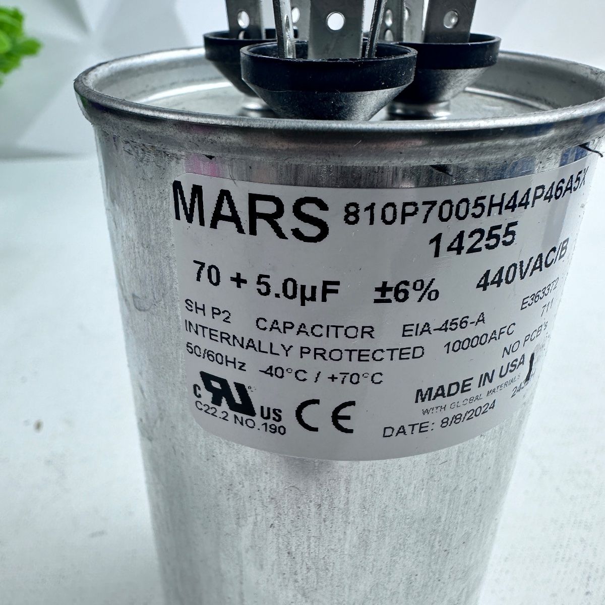 Mars 14255 Dual Run Capacitor 70+5 µF 440VAC - Photo 6