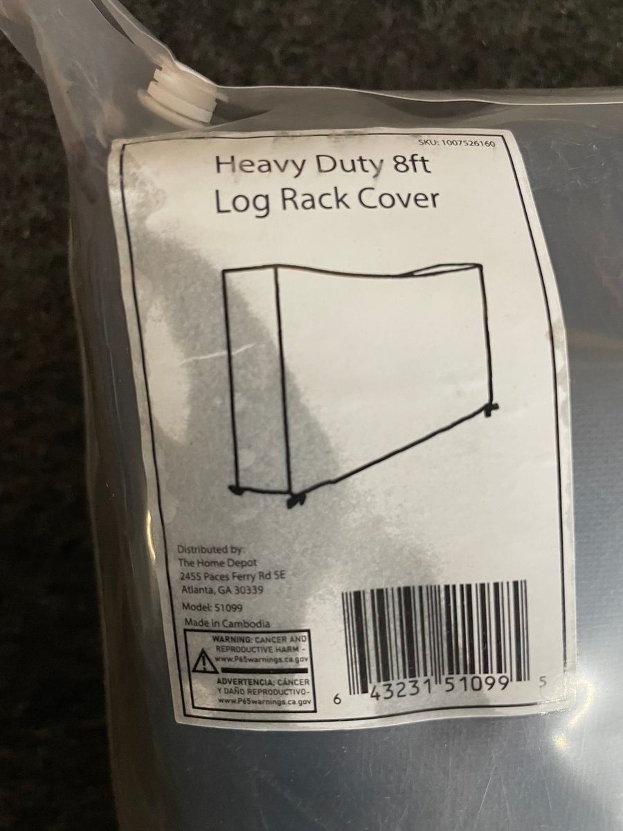 Heavy Duty Log Rack Cover 8ft Waterproof UV-Resistant - Photo 4