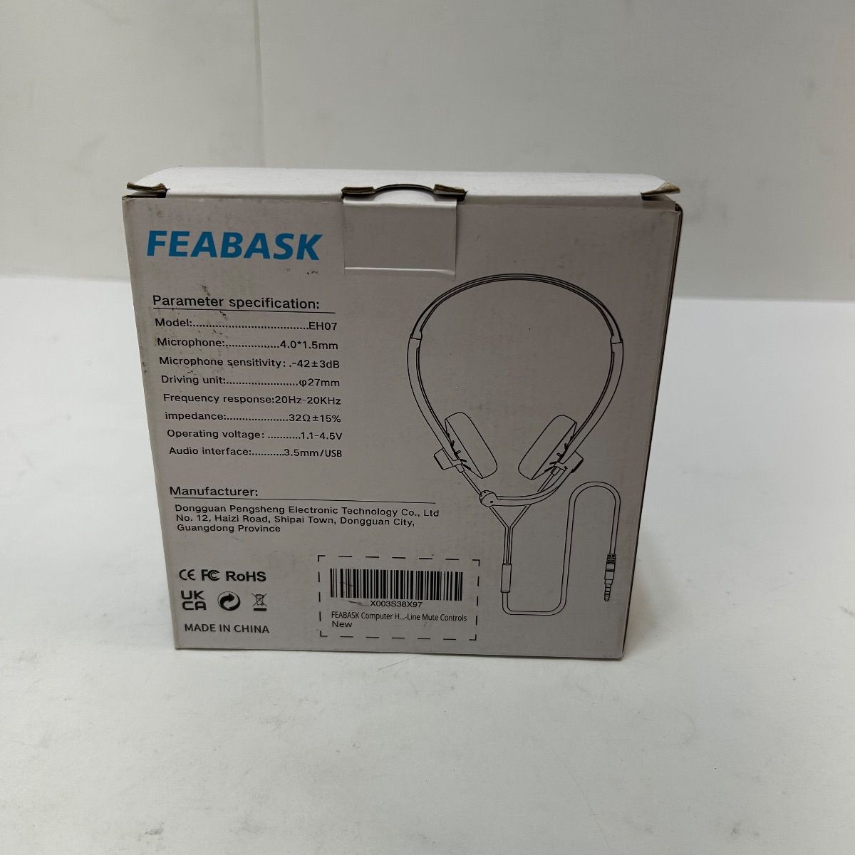 FEABASK EH07 Computer Headset USB/3.5mm w/ Mic Inline Mute Volume Control - Photo 7