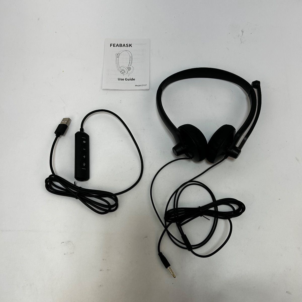 FEABASK EH07 Computer Headset USB/3.5mm w/ Mic Inline Mute Volume Control - Photo 3