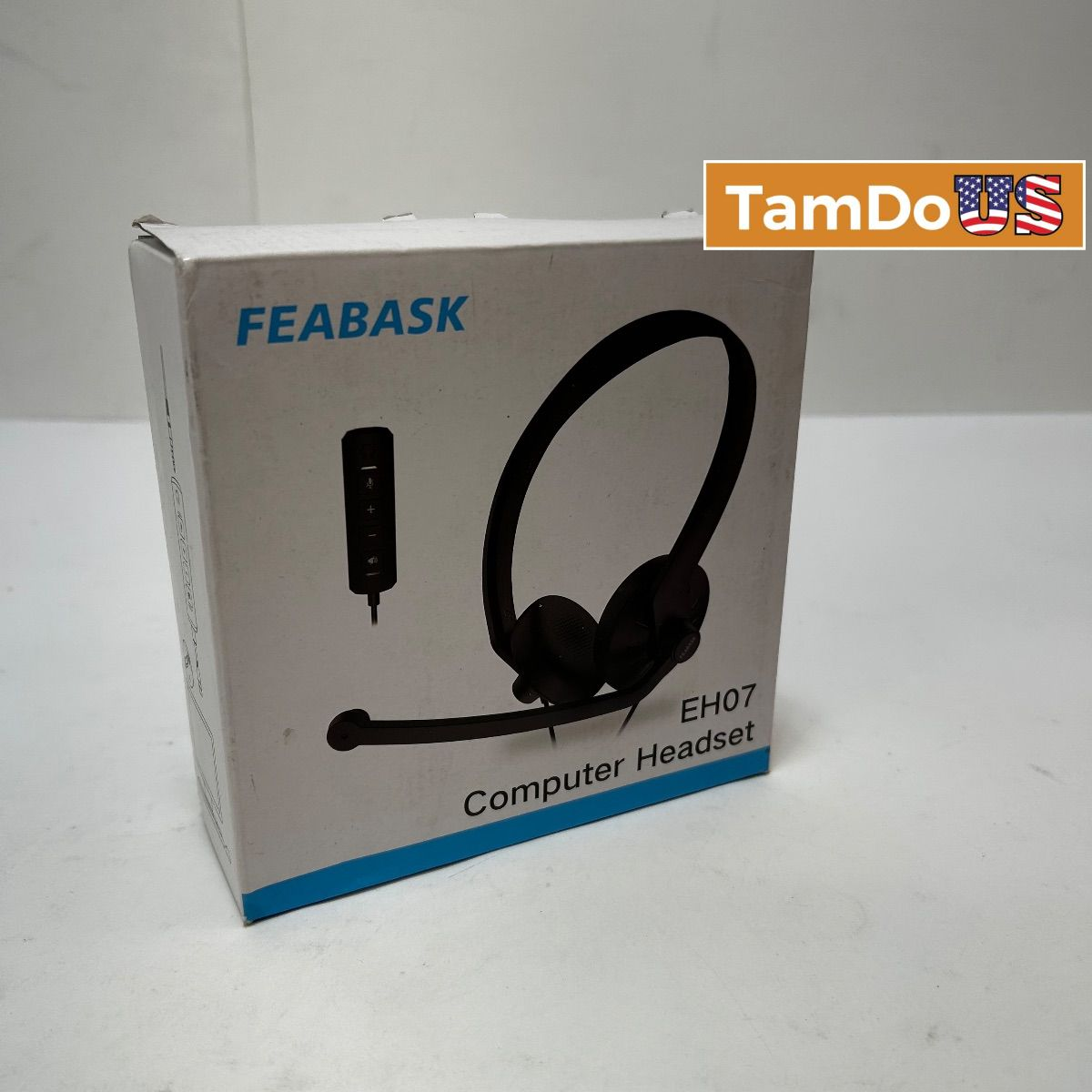 FEABASK EH07 Computer Headset USB/3.5mm w/ Mic Inline Mute Volume Control - Photo 1