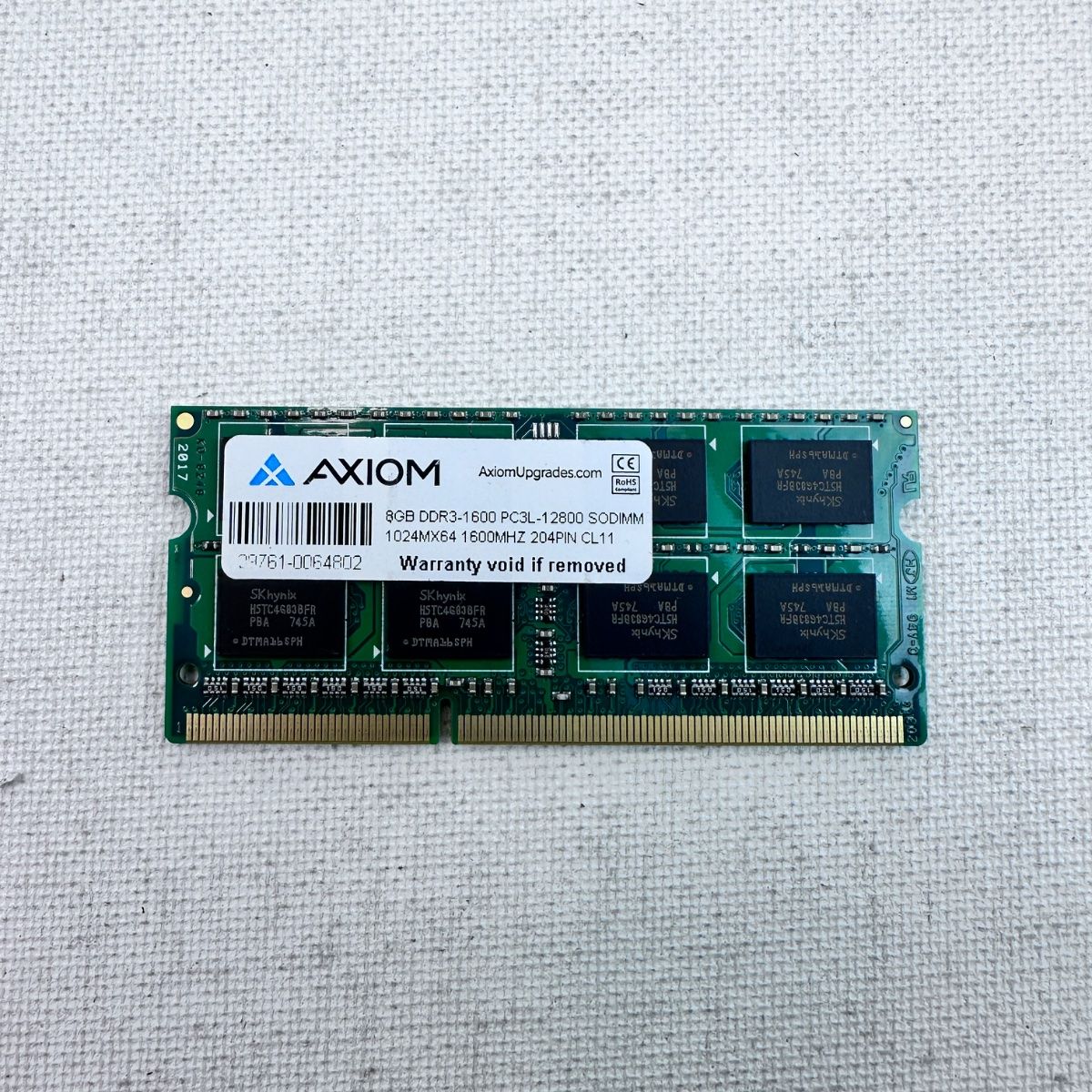 Axiom 8GB DDR3 1600MHz PC3L-12800 SODIMM Laptop Memory - Photo 2