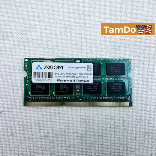 Axiom 8GB DDR3 1600MHz PC3L-12800 SODIMM Laptop Memory at TamDoUS Taylorsville