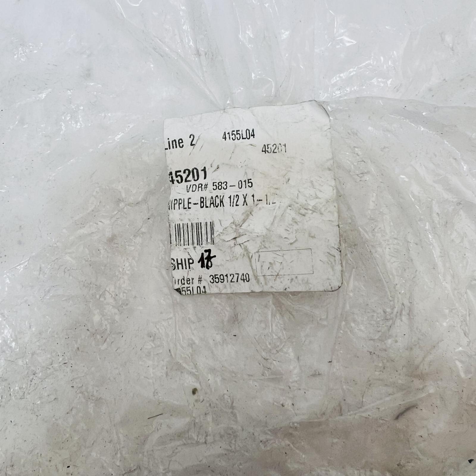 Lot of 5 Black Pipe Nipple 1/2" x 1-1/2" NPT Threaded Steel Plumbing Fitting - Photo 5