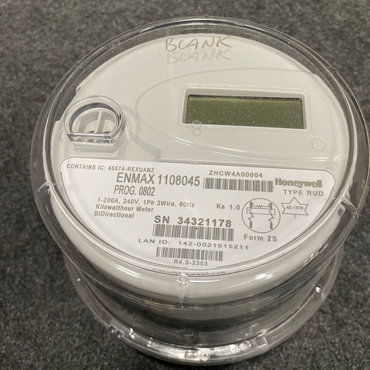 Honeywell RUD Kilowatthour Meter 240V 200A Bi-Directional Digital - Photo 2