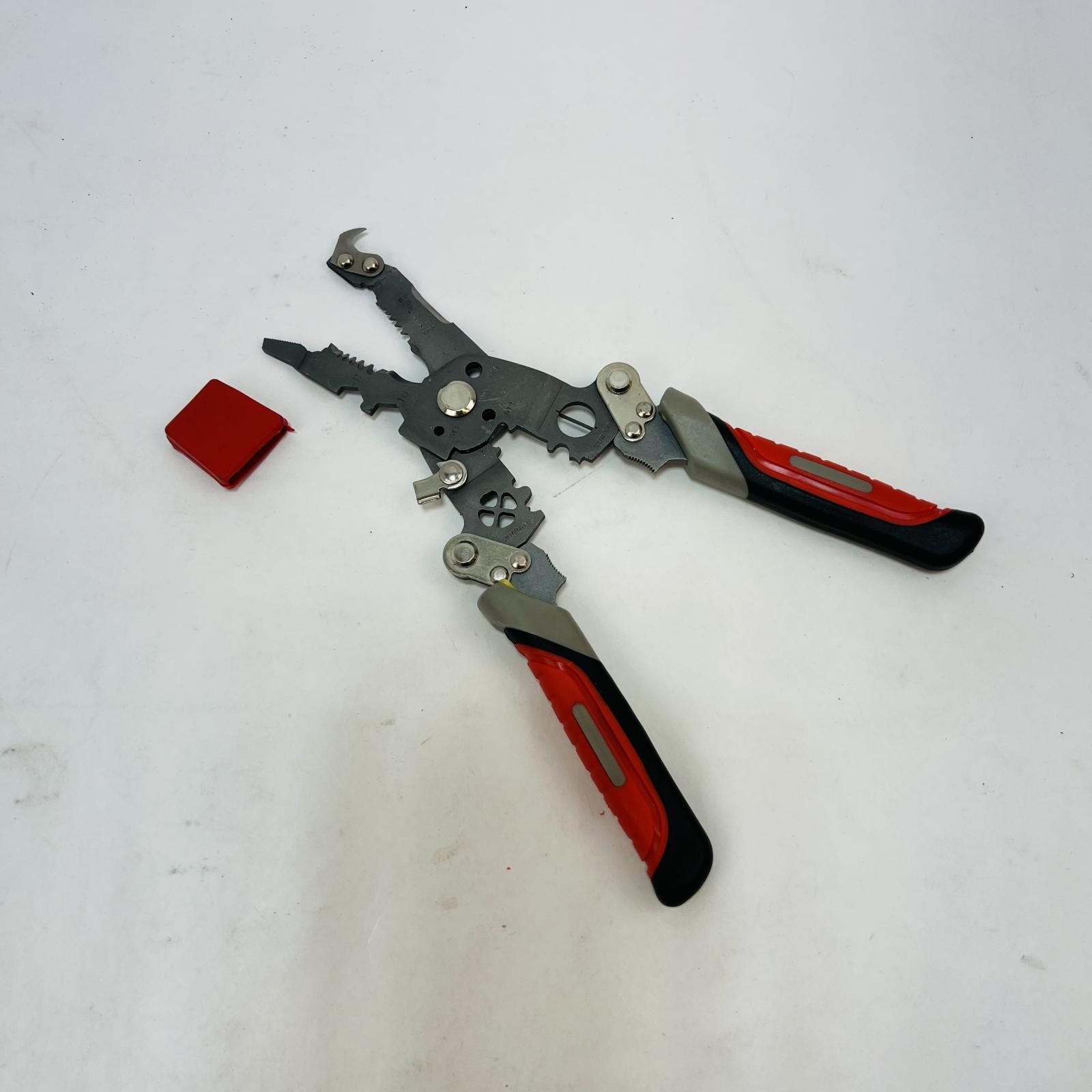 Multi-Function Wire Stripper Crimper Cutter Pliers Electrical Tool Red/Black - Photo 4