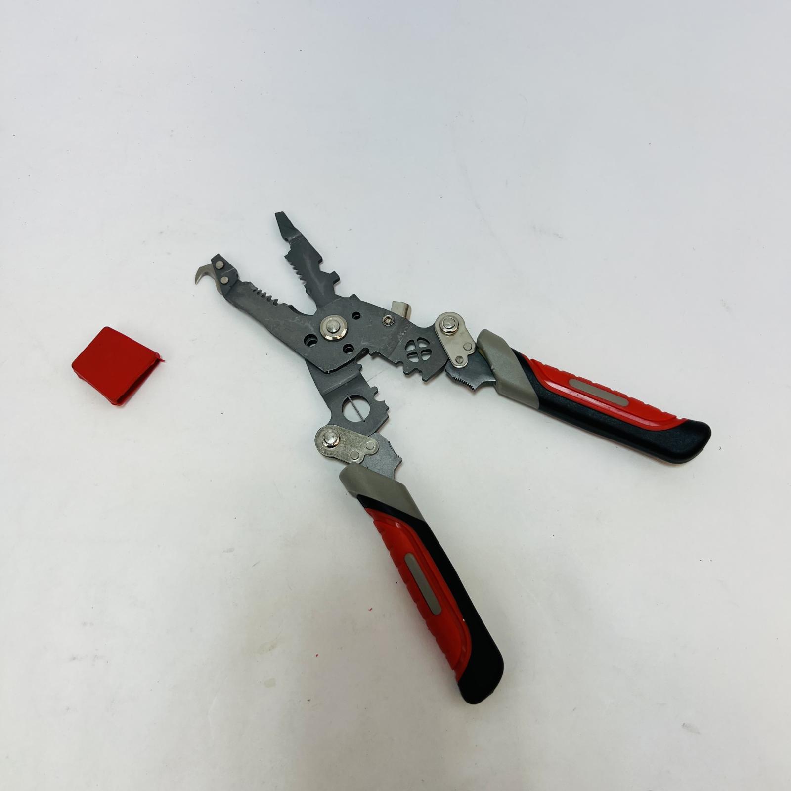 Multi-Function Wire Stripper Crimper Cutter Pliers Electrical Tool Red/Black - Photo 2
