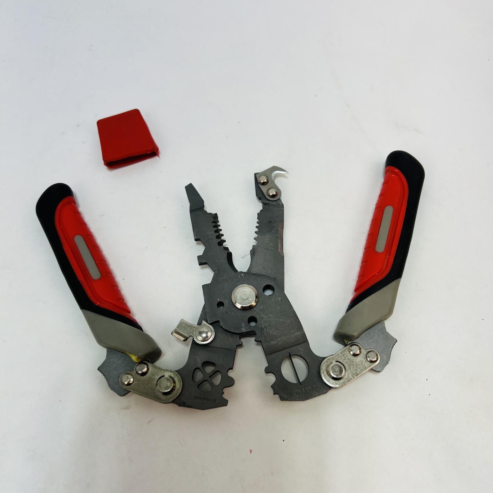 Multi-Function Wire Stripper Crimper Cutter Pliers Electrical Tool Red/Black - Photo 3