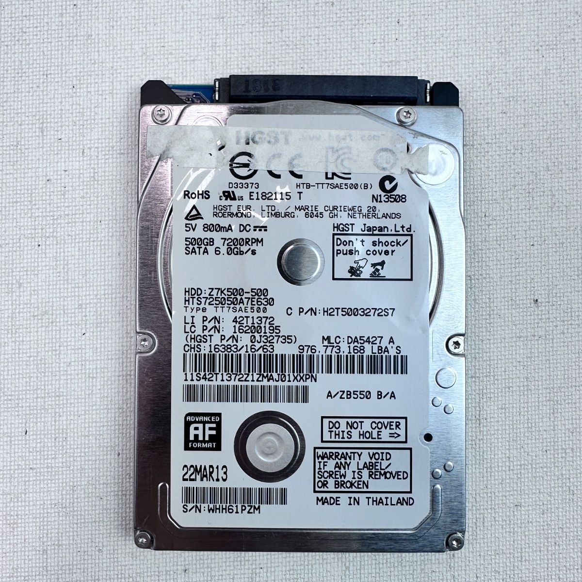 HGST 500GB 2.5" SATA III 7200RPM Laptop Hard Drive - Photo 2
