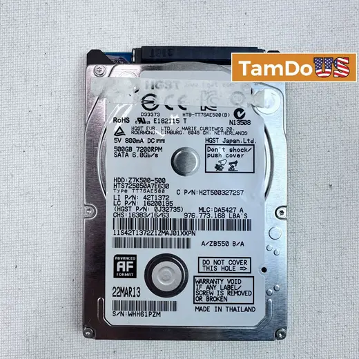 HGST 500GB 2.5" SATA III 7200RPM Laptop Hard Drive at TamDoUS Taylorsville